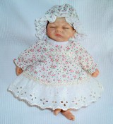 Dress + Mop Cap In Ivory Floral 